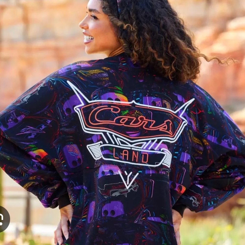 Cars Land Neon Lights long sleeve tee Disney Pixar Spirit Jersey